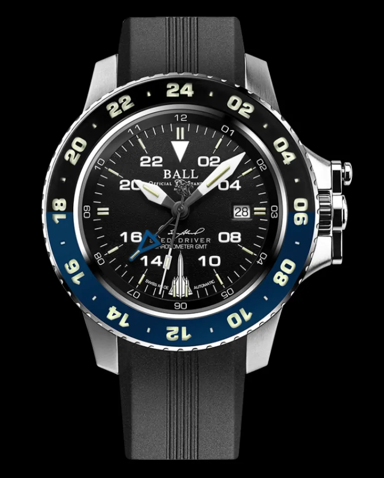 Ball Watch Engineer Hydrocarbon<Engineer Hydrocarbon AeroGMT Sled Driver (42mm) BLACKRUBBERSTRAP