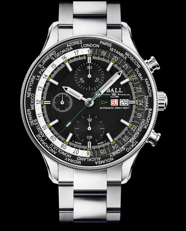 Ball Watch Engineer Ii<Engineer II Navigator World Time Chronograph BLACK
