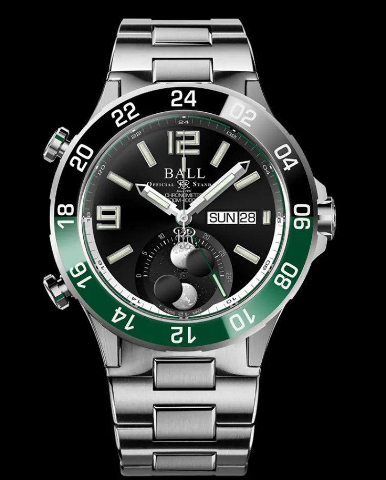 Ball Watch Roadmaster<Roadmaster Marine GMT Moon Phase (42mm) BLACK