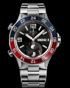 Ball Watch Roadmaster<Roadmaster Marine GMT Moon Phase (42mm) BLACK