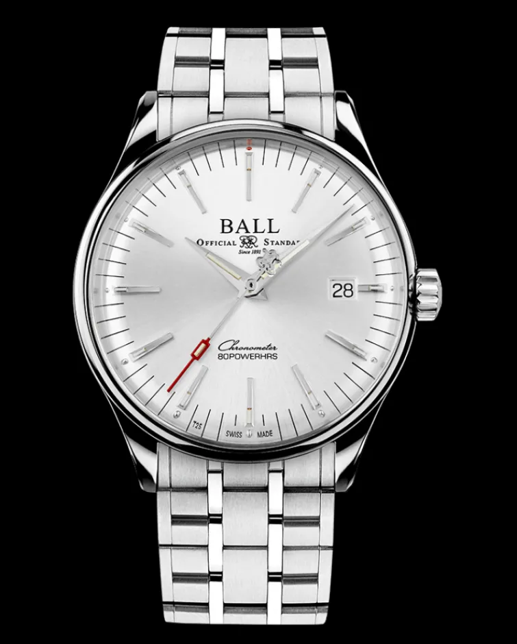 Ball Watch Trainmaster<Trainmaster Manufacture 80 Hours SILVER
