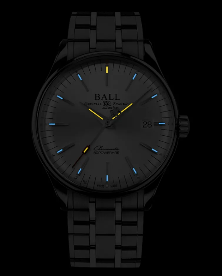 Ball Watch Trainmaster<Trainmaster Manufacture 80 Hours SILVER